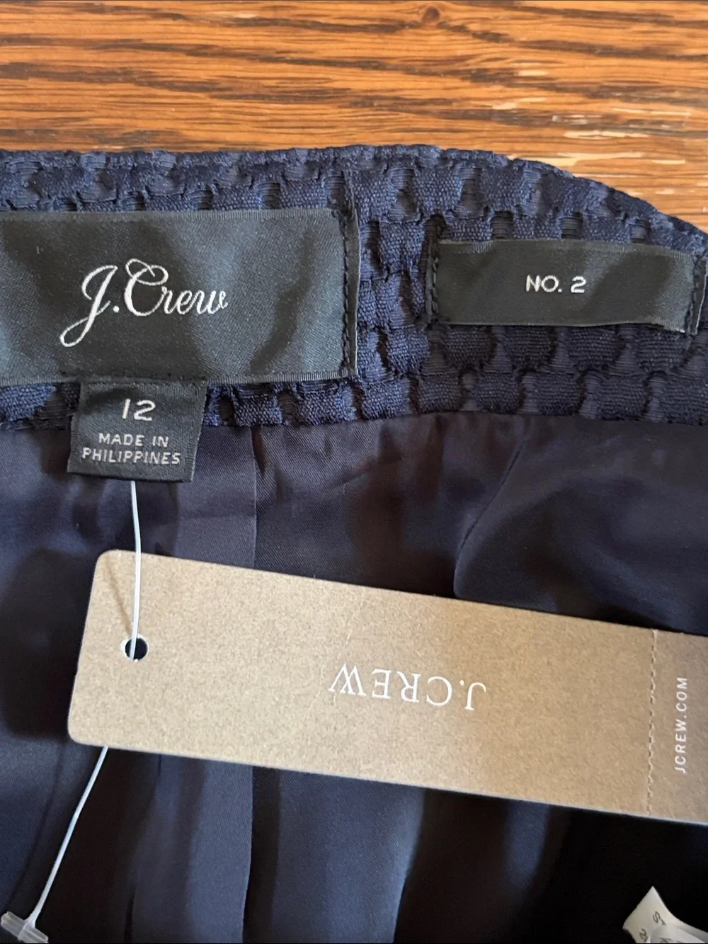 NWT J. Crew Navy Textured Knit no. 2 Pencil Skirt, 12